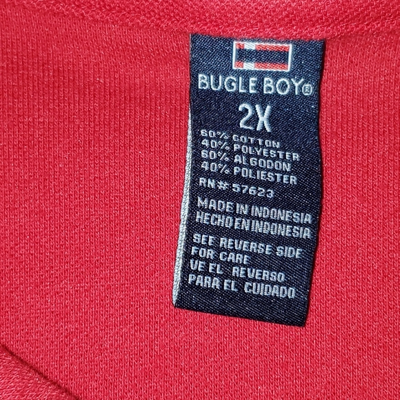 Bugle Boy Short Sleeve Polo Style Shirt in Red  XXL - Picture 5 of 5